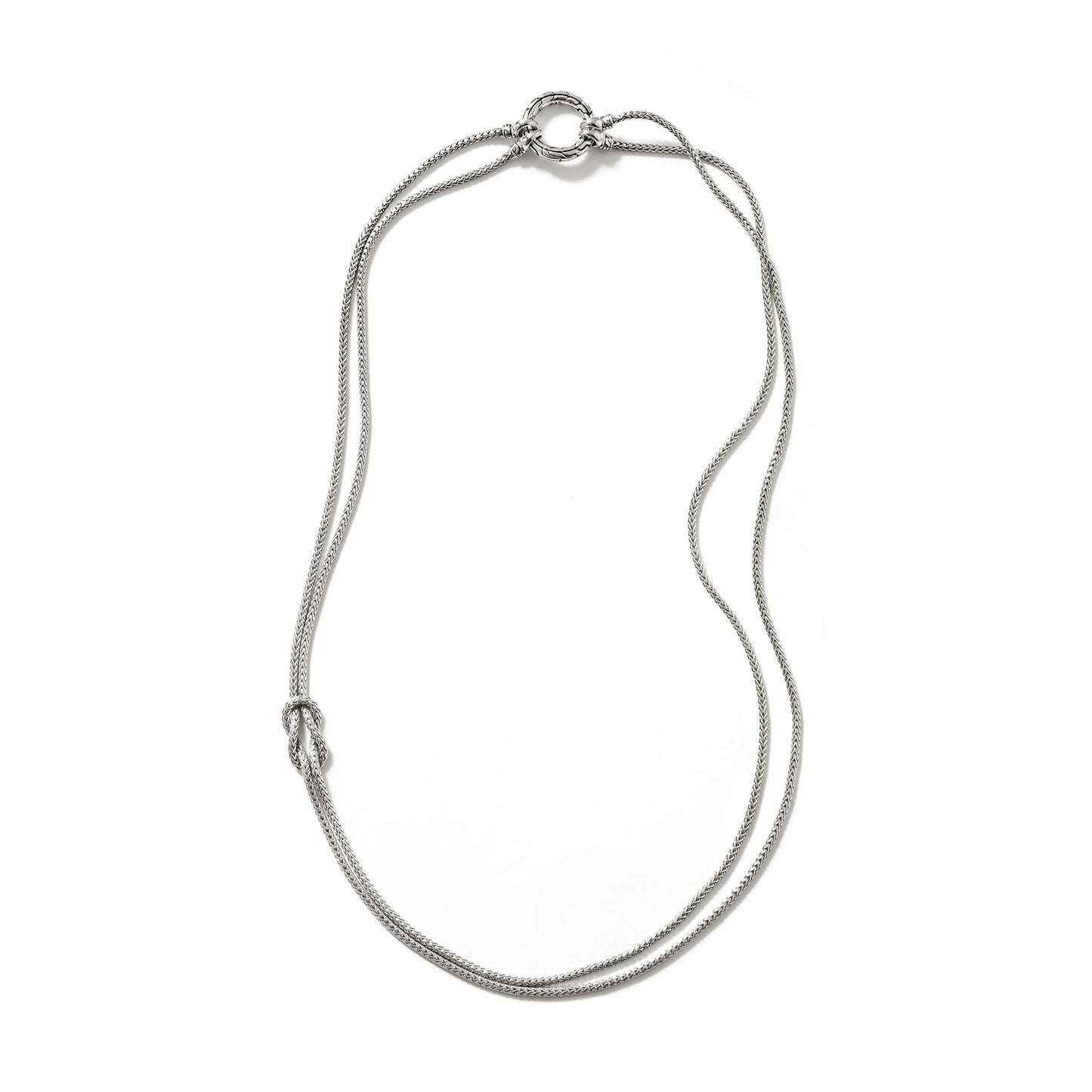 John Hardy Love Knot Convertable Necklace, Silver, 1.8MM NB900908