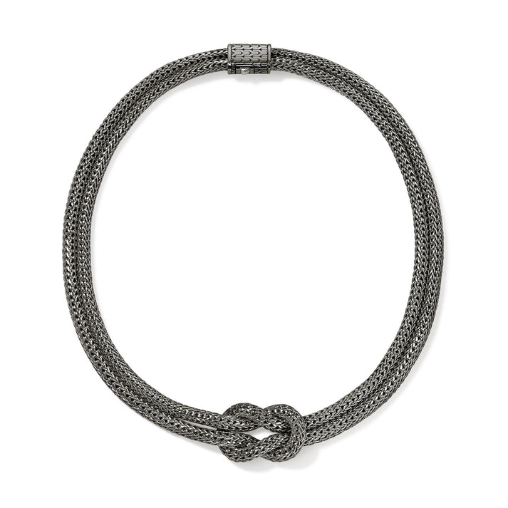 Love Knot Necklace, Dark Silver, 10MM|NB98778BRD