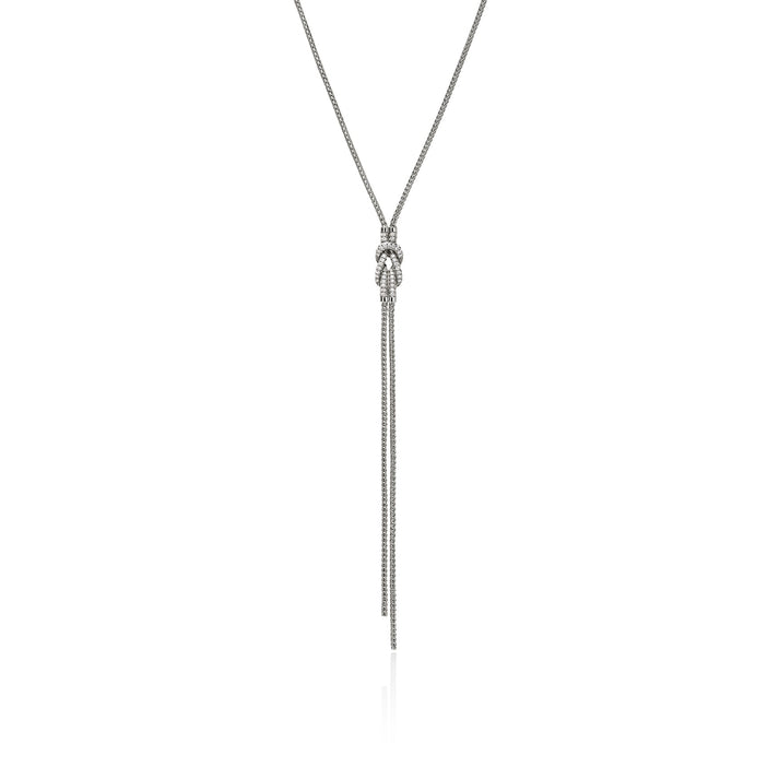 Love Knot Y Necklace, Sterling Silver, Diamonds|NBP987832DI