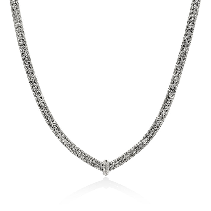 Icon Link Necklace, Sterling Silver, Diamonds, 6MM|NBP989352DI