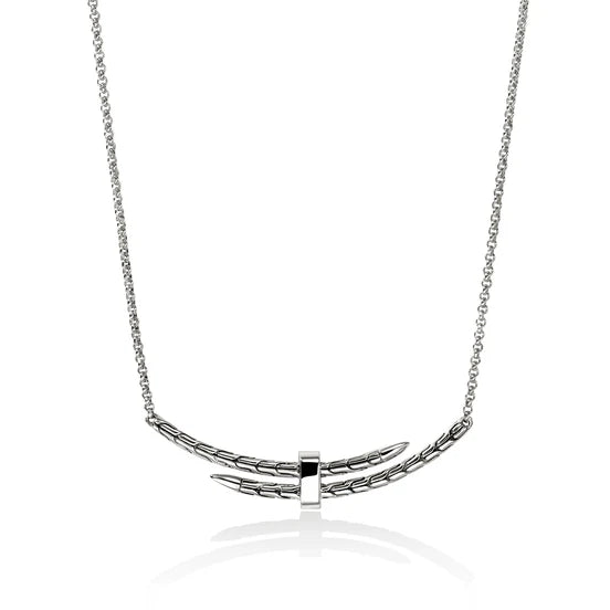Spear Station Necklace, Sterling Silver, Diamonds 1.5MM|NBP989592DI