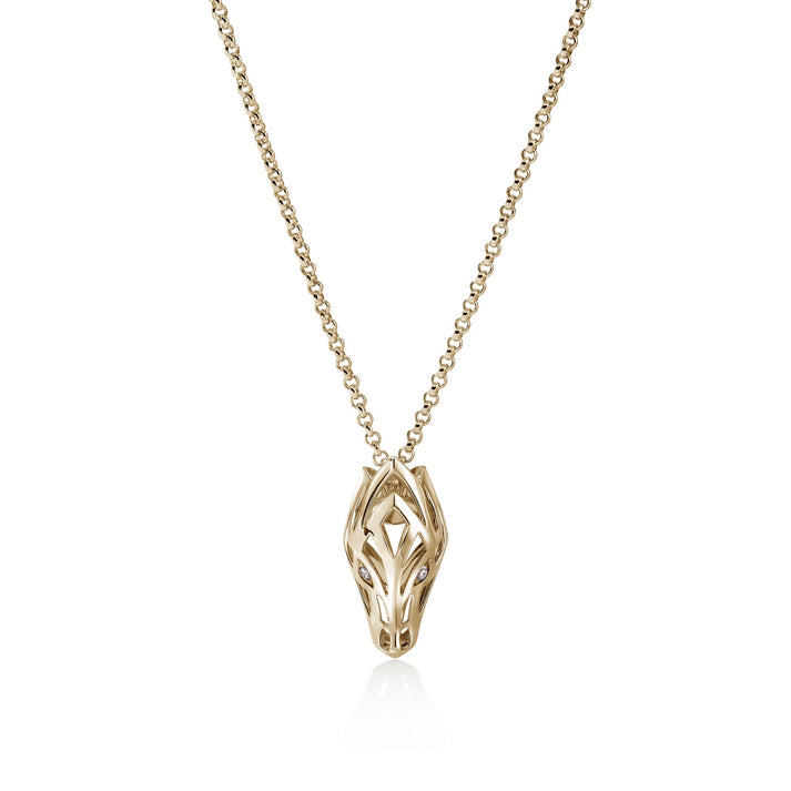 Naga Pendant Necklace, Gold|NGGX603462DI