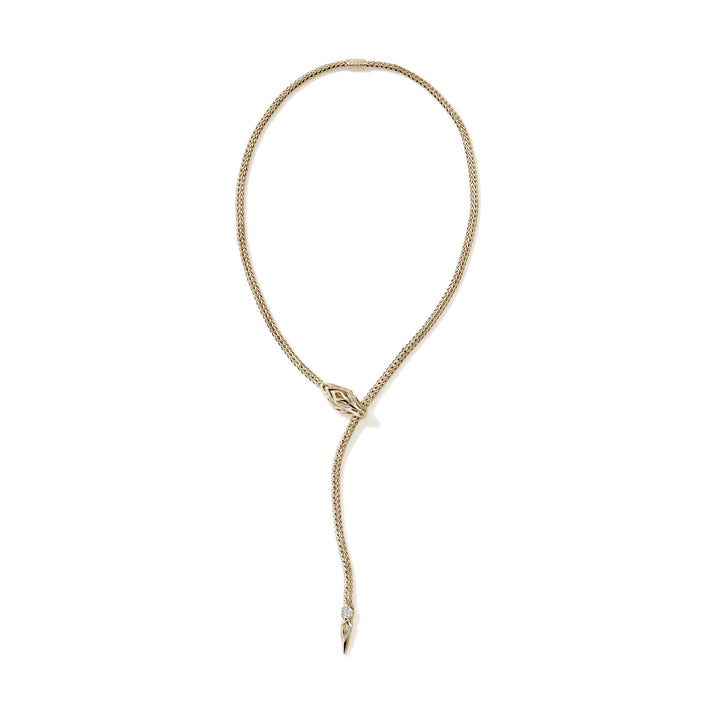 Naga Y Necklace, Gold, Diamonds, 4.4MM|NGGX6034812DI