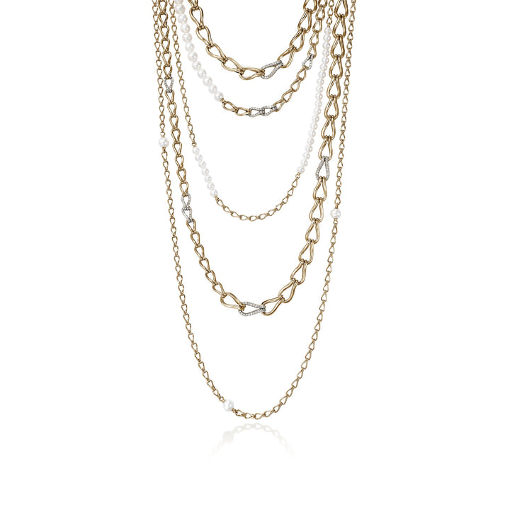 Surf Multi-Layer Necklace, Gold, Diamonds, Pearl|NGGX895102DI