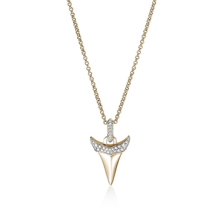 Shark Tooth Talisman Necklace, Gold, Diamonds|NGGX9012242DI