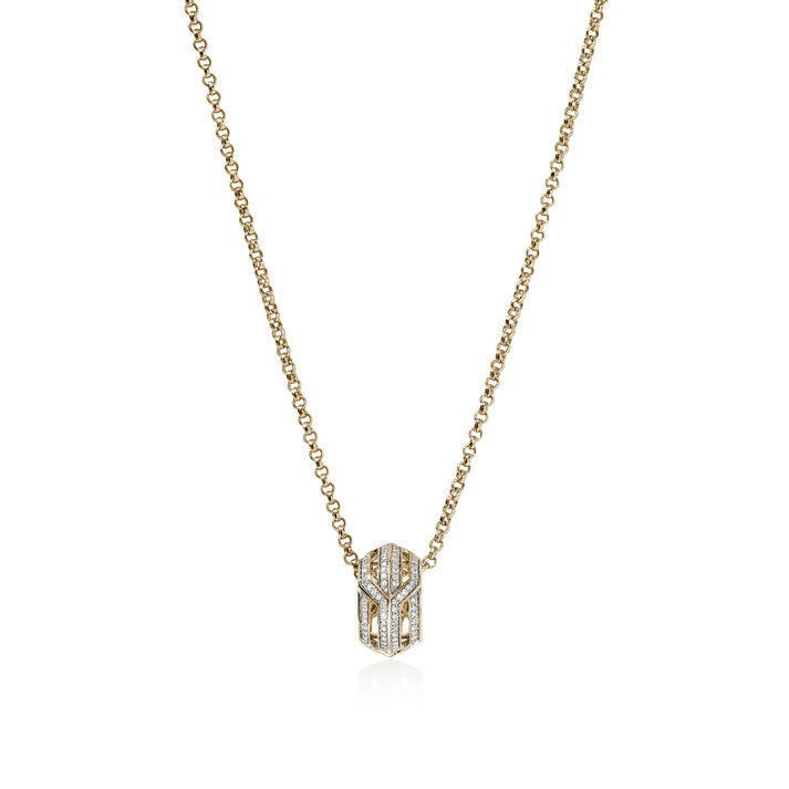 Icon 50 Pendant Necklace, Gold, Diamonds|NGGX987532DI