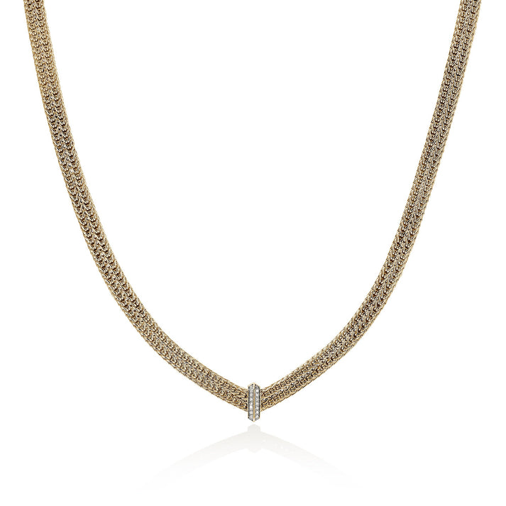 Icon Link Necklace, Gold, Diamonds, 6MM|NGGX989352DI