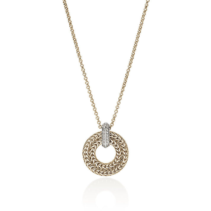 Icon Link Pendant Necklace, Gold, Diamonds, 2MM|NGGX989542DI