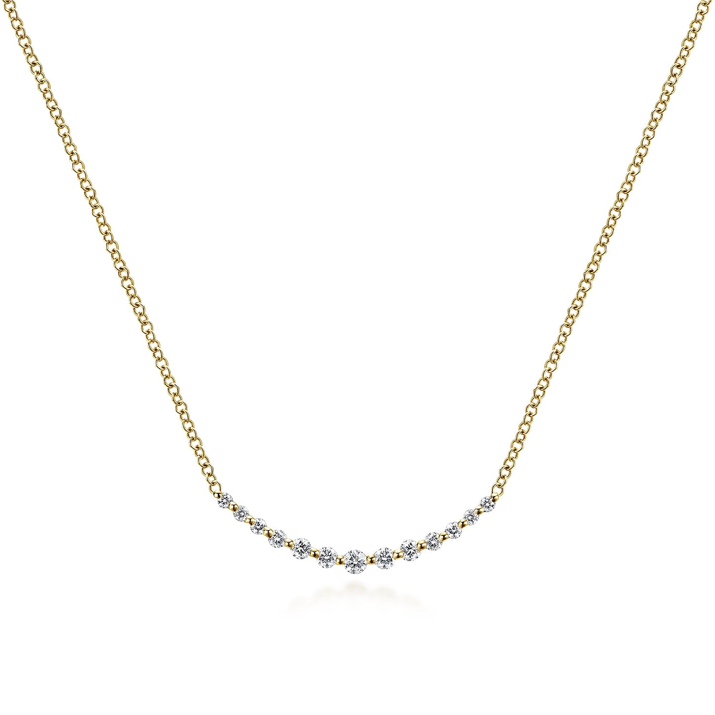 14K Yellow Gold Diamond Curved Bar Necklace NK4942Y45JJ