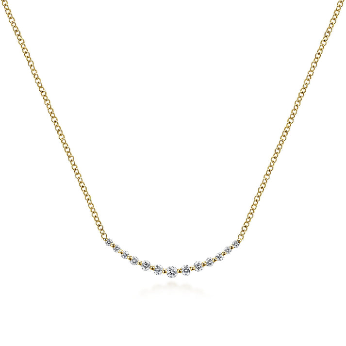 14K Yellow Gold Diamond Curved Bar Necklace NK4942Y45JJ