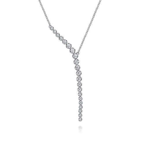 14K White Gold Diamond Y Necklace NK7580W45JJ