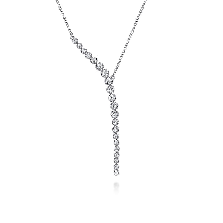 14K White Gold Diamond Y Necklace NK7580W45JJ