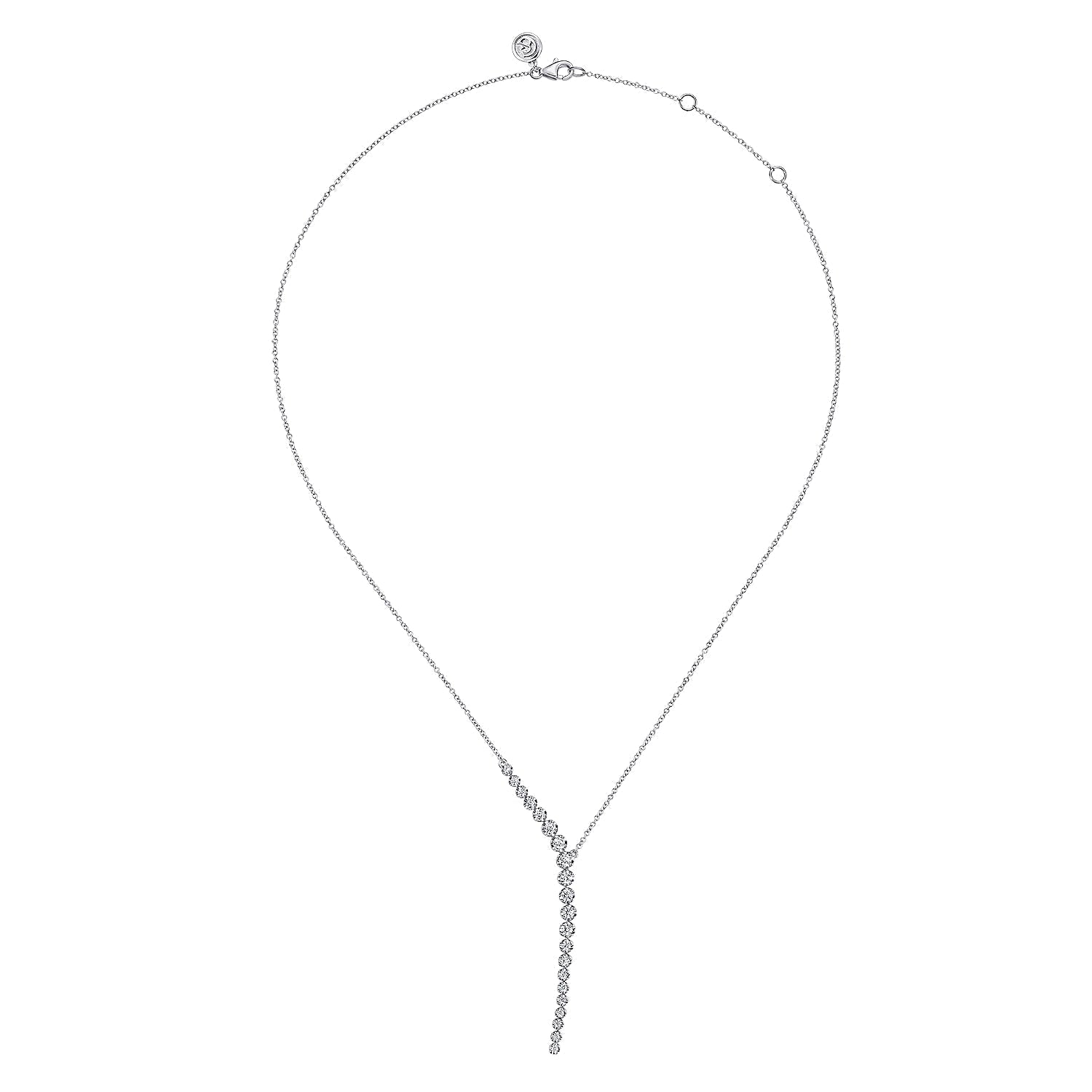 14K White Gold Diamond Y Necklace NK7580W45JJ - Dejaun Jewelers