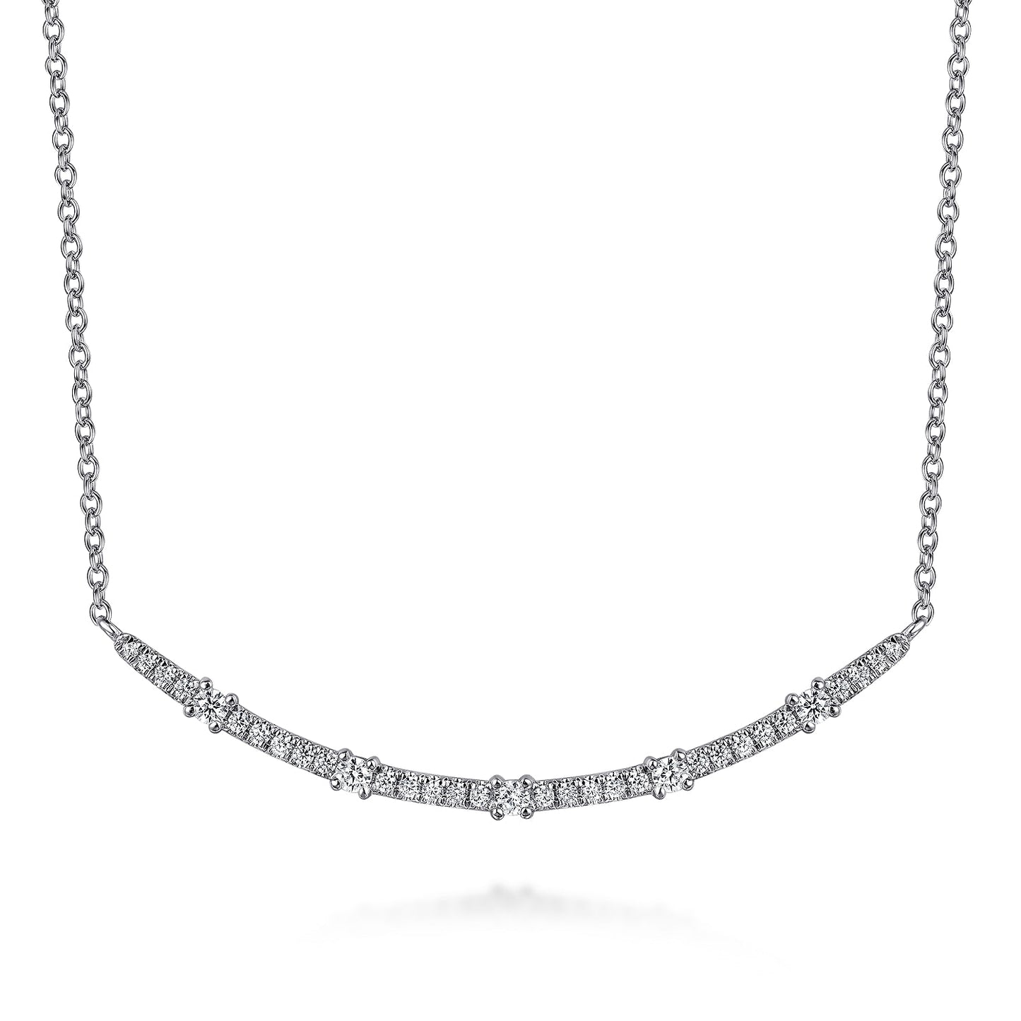 14K White Gold Diamond Bar Necklace NK7592W45JJ