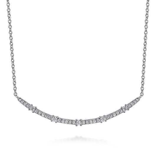 14K White Gold Diamond Bar Necklace NK7592W45JJ