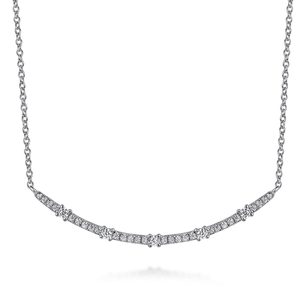 14K White Gold Diamond Bar Necklace NK7592W45JJ