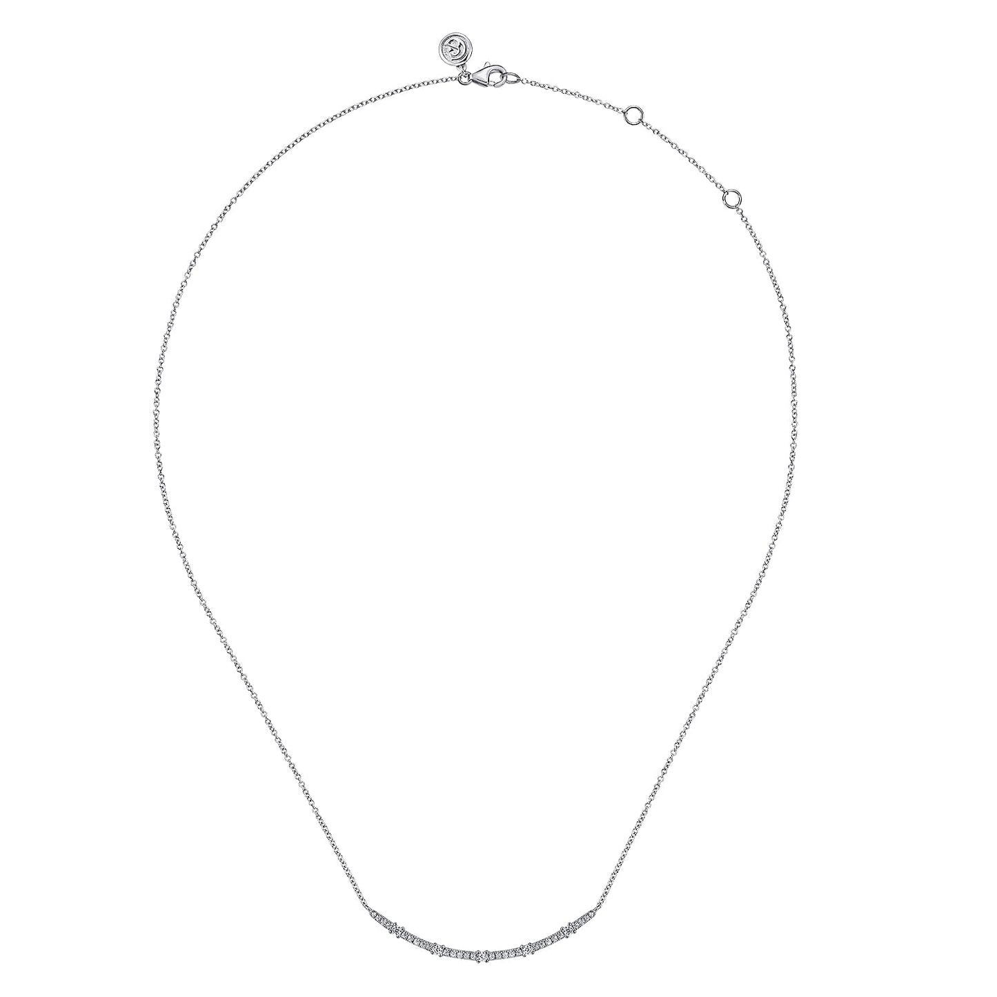 14K White Gold Diamond Bar Necklace NK7592W45JJ