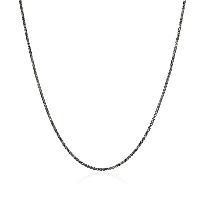 Box Chain Necklace, Dark Silver, 1.6MM|NM98806SMBRD
