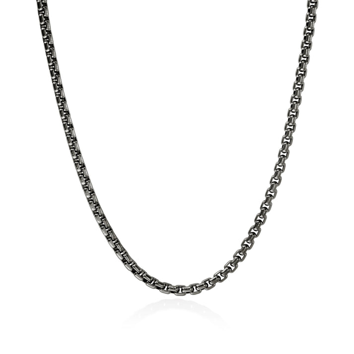 Box Chain Necklace, Dark Silver, 4.8MM|NM98809SMBRD