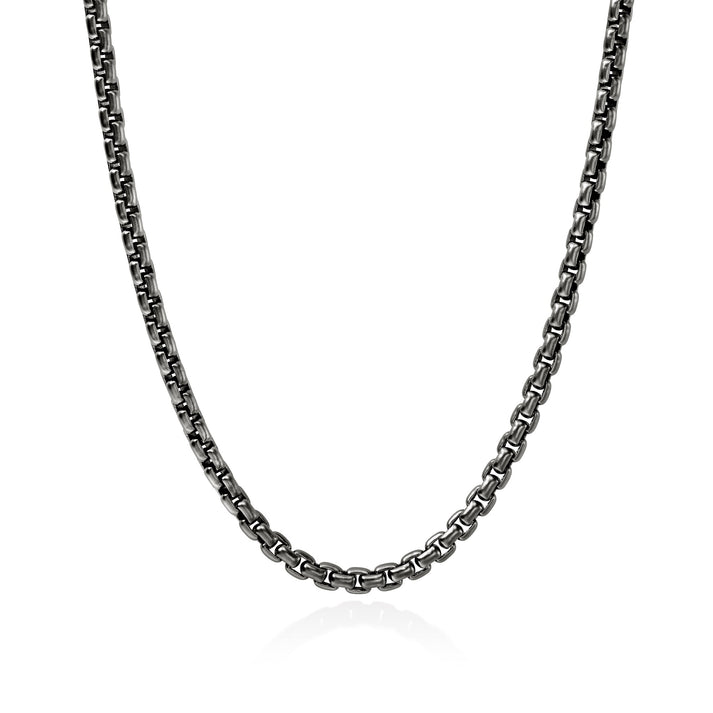 Box Chain Necklace, Dark Silver, 6MM|NM98810SMBRD