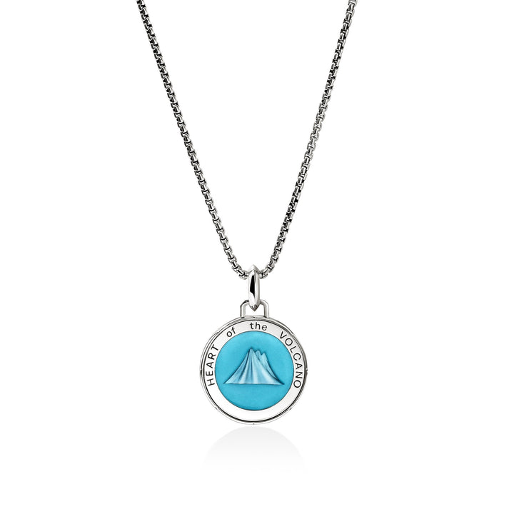 Volcano Talisman Necklace, Sterling Silver, Enamel|NM98831BU