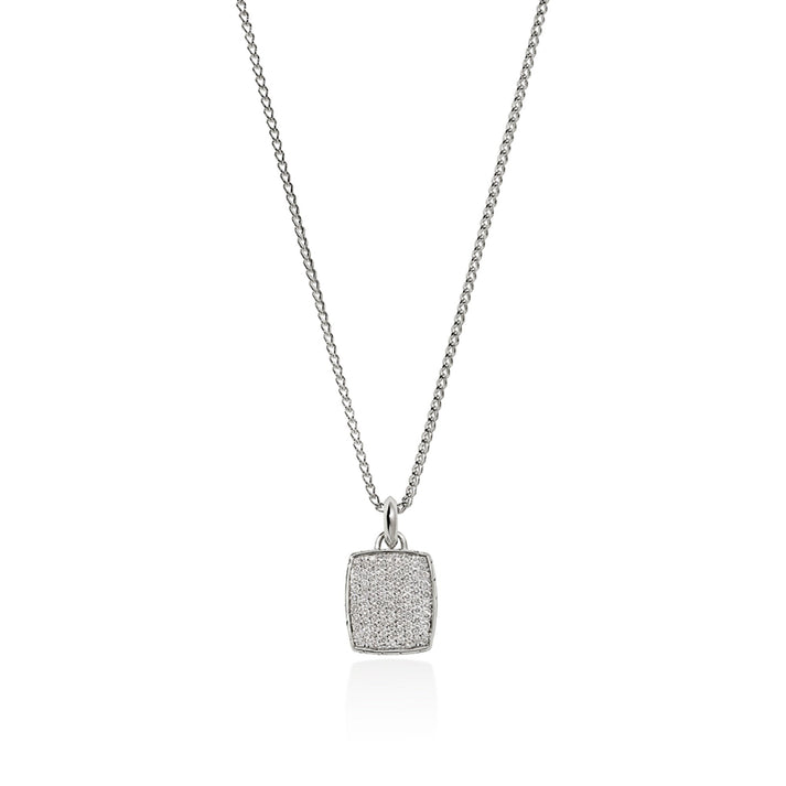 Tag Necklace, Silver, Diamonds, 1.7MM|NMP9010802DI
