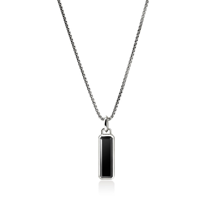 Black Onyx Talisman Necklace, Sterling Silver|NMS988001BON
