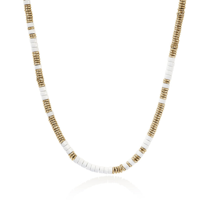 Heishi Necklace, Gold, Enamel|NMZZ98907WH