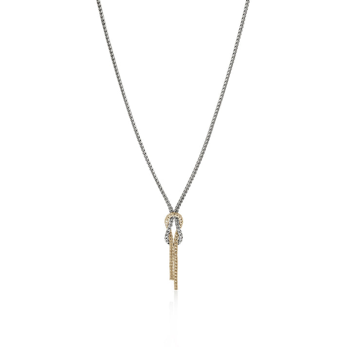 Love Knot Y Necklace, Gold, Sterling Silver, 1.8MM|NZZ98683