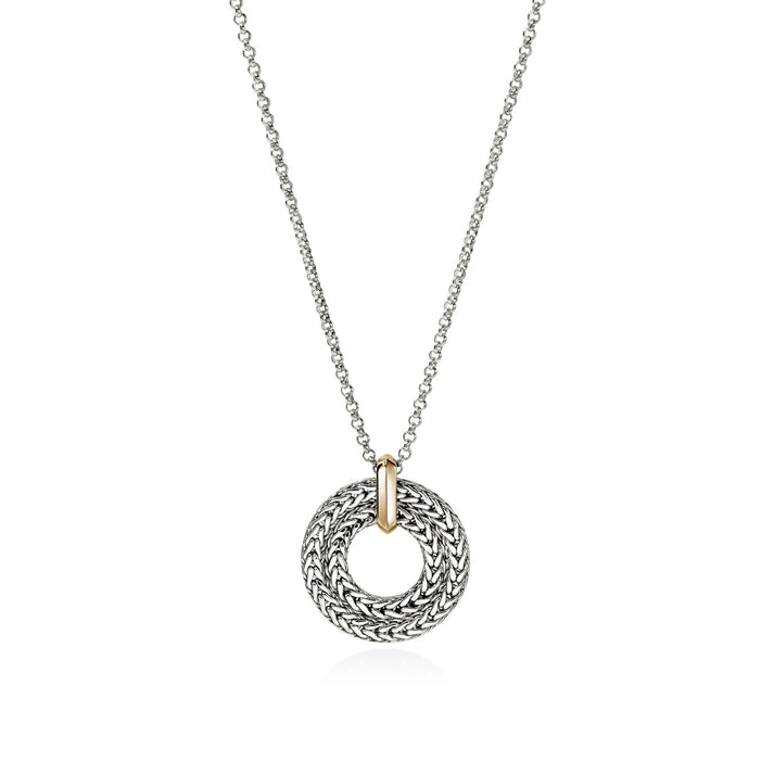 Icon Link Pendant Necklace, Sterling Silver, Gold, 2MM|NZZ98954