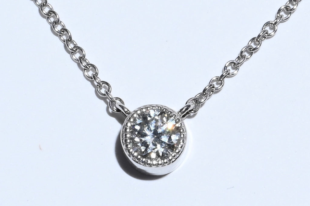 Milgrain Bezel Diamond Pendant