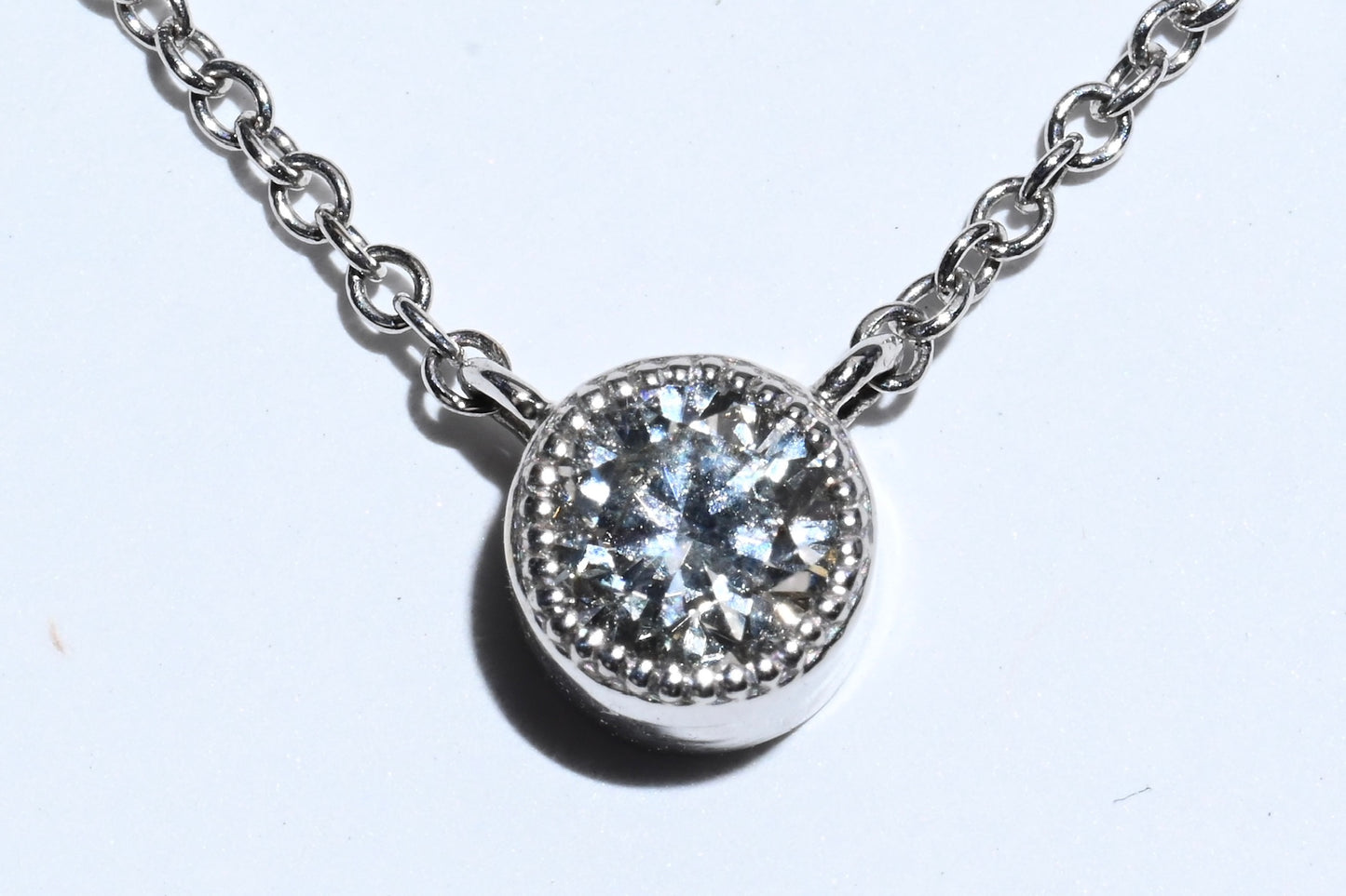 Milgrain Bezel Diamond Pendant