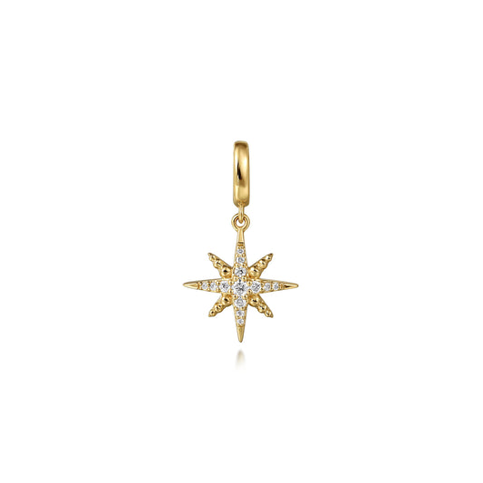14K Yellow Gold Diamond Star Charm With Detachable Bail PT7551Y45JJ