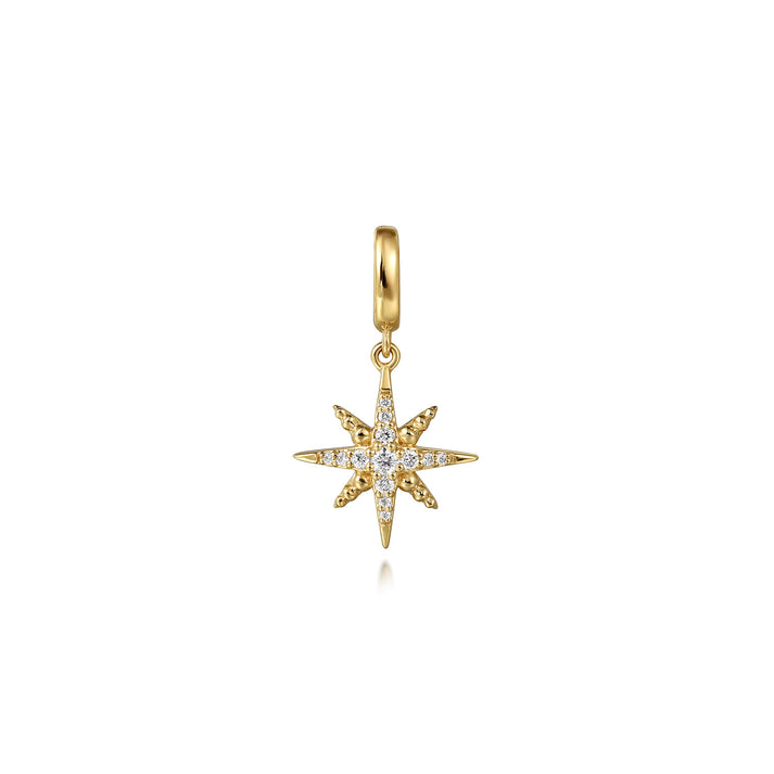 14K Yellow Gold Diamond Star Charm With Detachable Bail PT7551Y45JJ