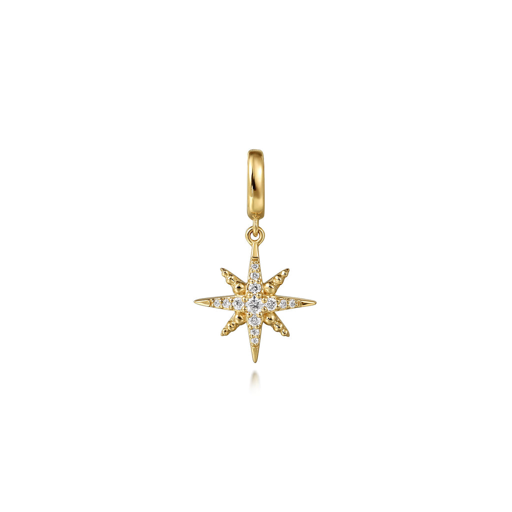 14K Yellow Gold Diamond Star Charm With Detachable Bail PT7551Y45JJ