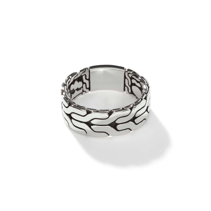 Carved Chain Band Ring, Sterling Silver|RB99842
