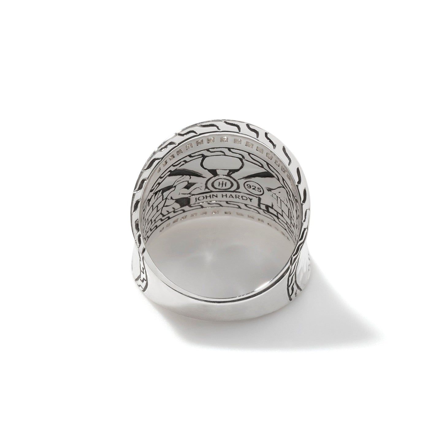 John Hardy Palu Saddle Ring, Sterling Silver, Diamonds RBP72712DI