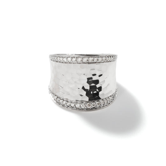 John Hardy Palu Saddle Ring, Sterling Silver, Diamonds RBP72712DI