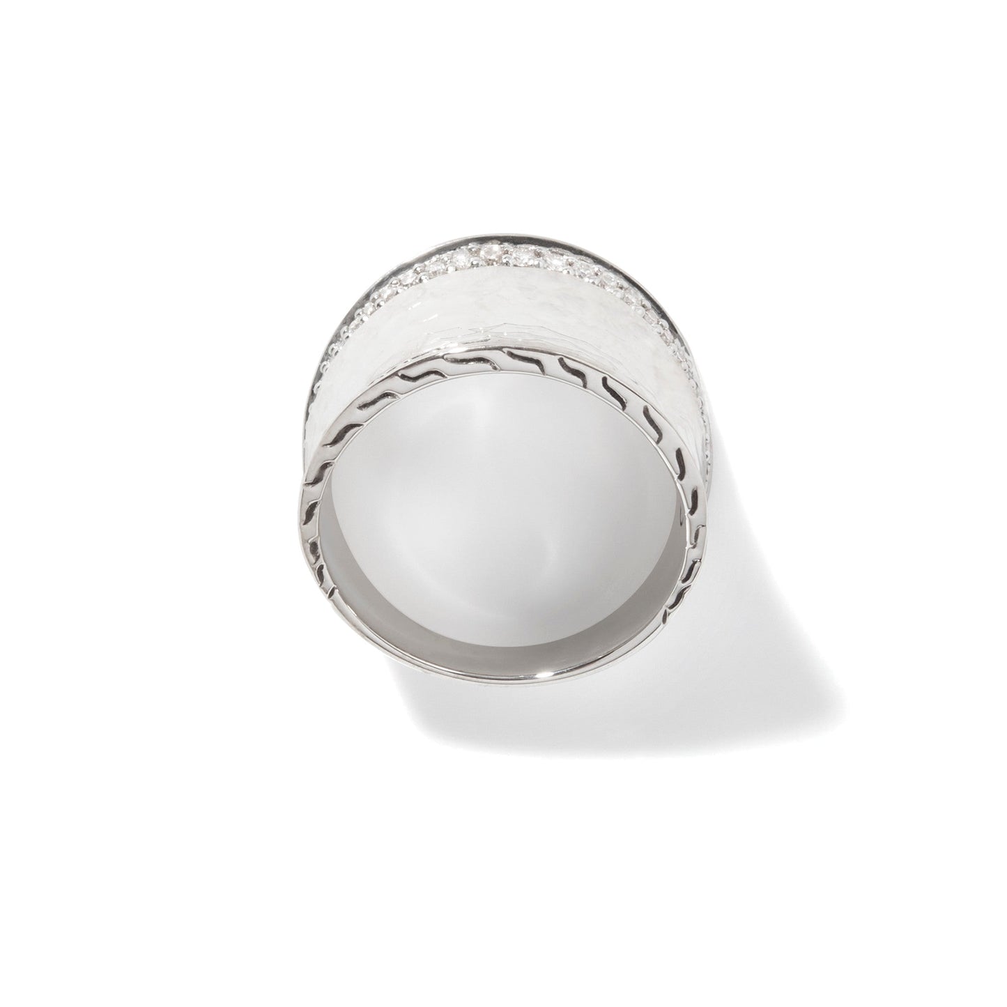 John Hardy Palu Saddle Ring, Sterling Silver, Diamonds RBP72712DI