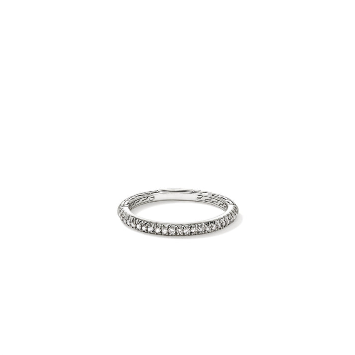 JH Essential Pavé Band Ring, Sterling Silver, Diamonds, 2MM|RBP987032DI