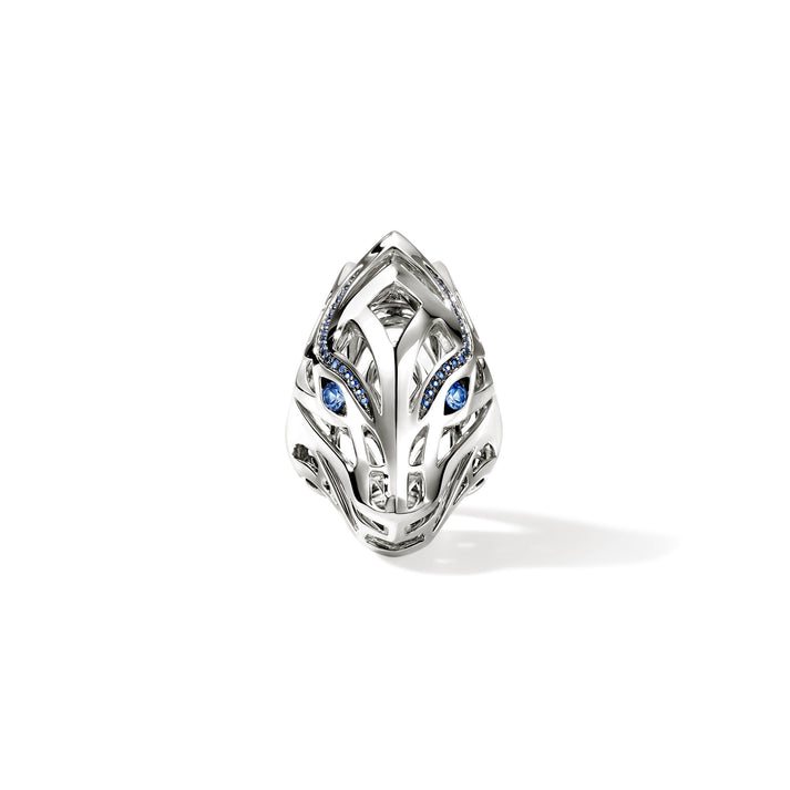 Naga Saddle Ring, Sterling Silver, Blue Sapphires|RBS6034114BSP