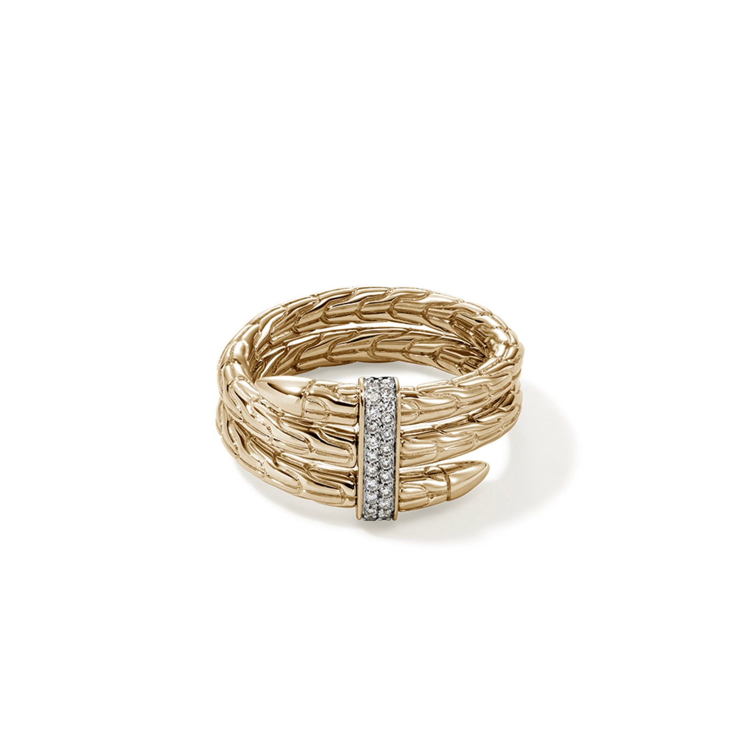 John Hardy Spear Ring, Gold, Diamonds, Wide RGGX986812DI