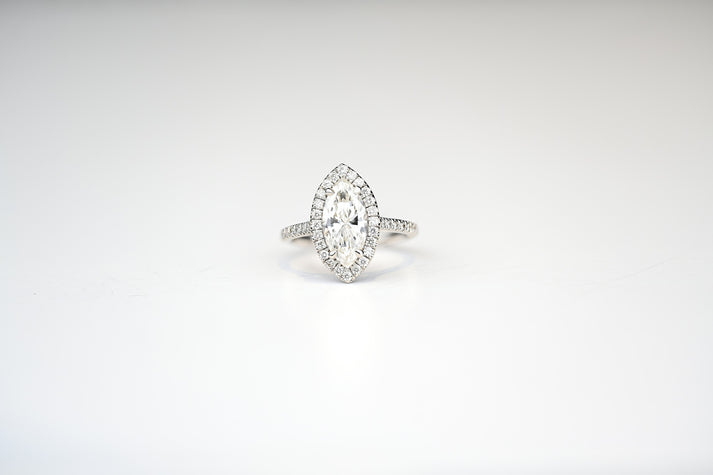 2ct Marquise Cut Halo Engagement Ring