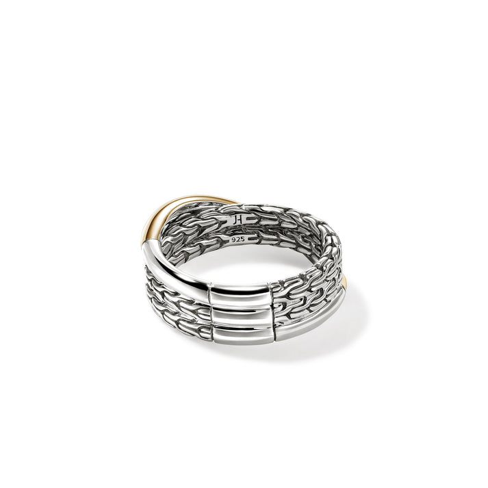 John Hardy JH Essential Crossover Ring, Gold, Sterling Silver RZZ98715