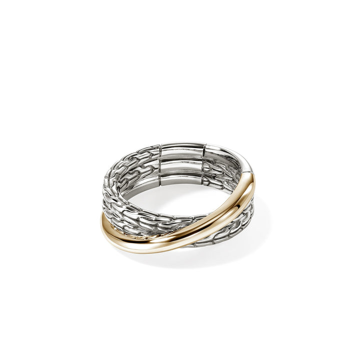 John Hardy JH Essential Crossover Ring, Gold, Sterling Silver RZZ98715