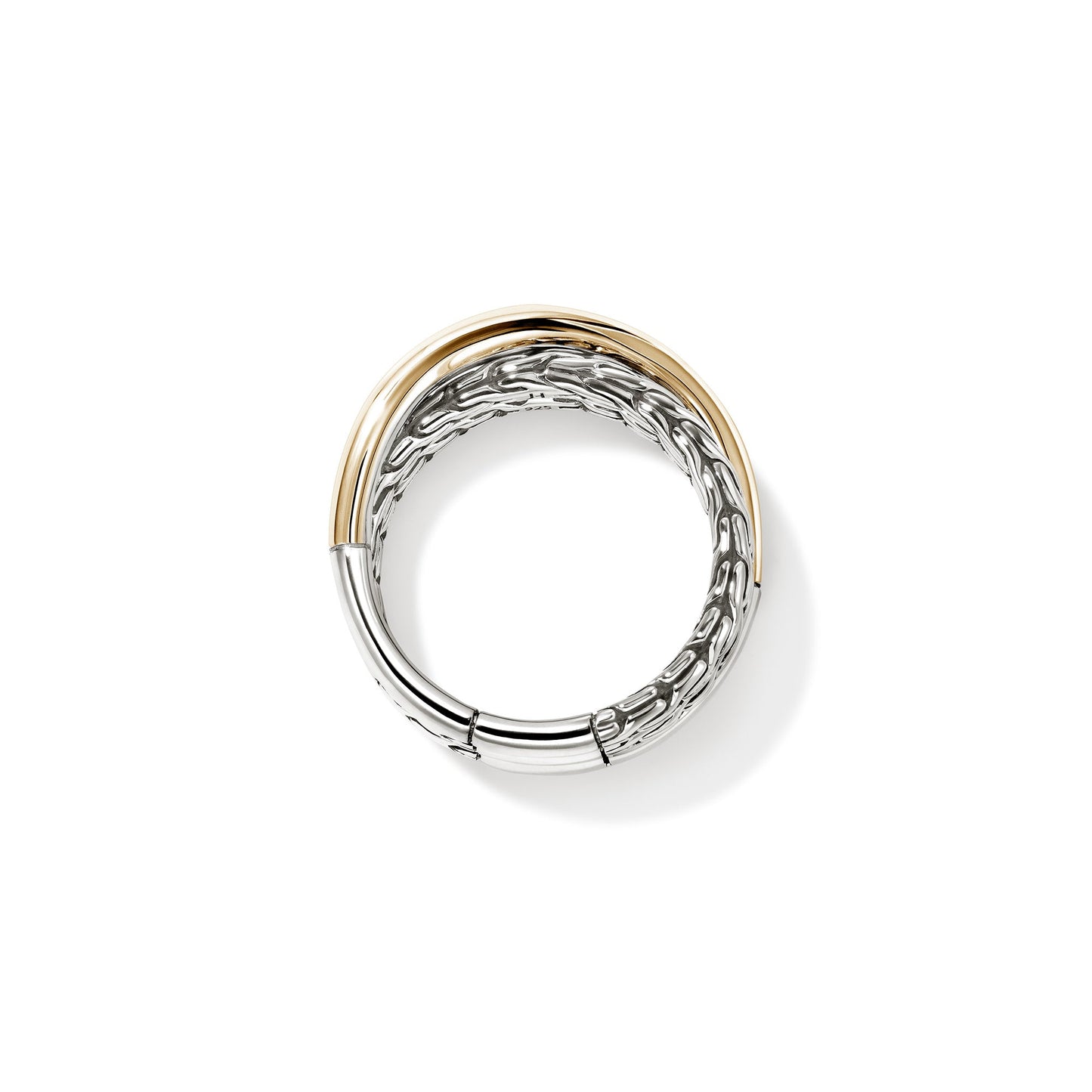 John Hardy JH Essential Crossover Ring, Gold, Sterling Silver RZZ98715