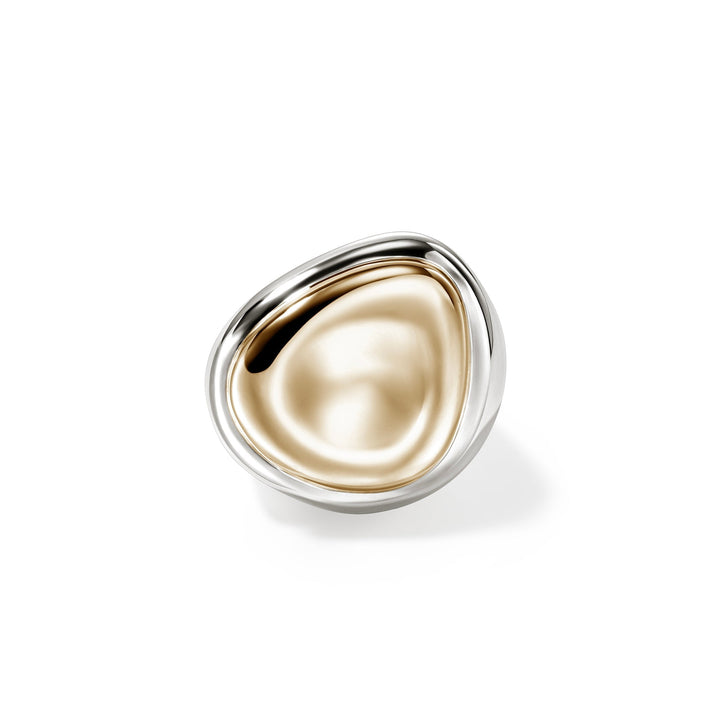 Pebble Ring, Sterling Silver, Gold|RZZ98746