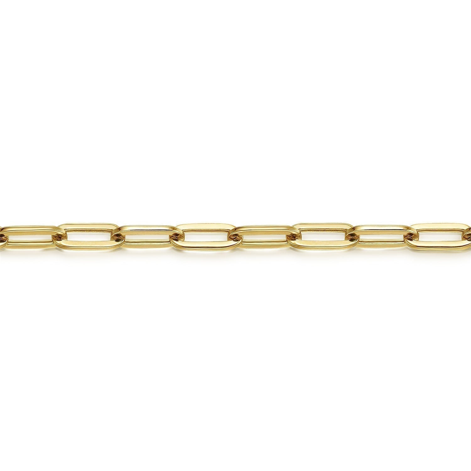 7 inch 14K Yellow Gold Hollow Paperclip Chain Bracelet TB4674Y4JJJ - Dejaun Jewelers