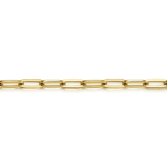 7 inch 14K Yellow Gold Hollow Paperclip Chain Bracelet TB4674Y4JJJ