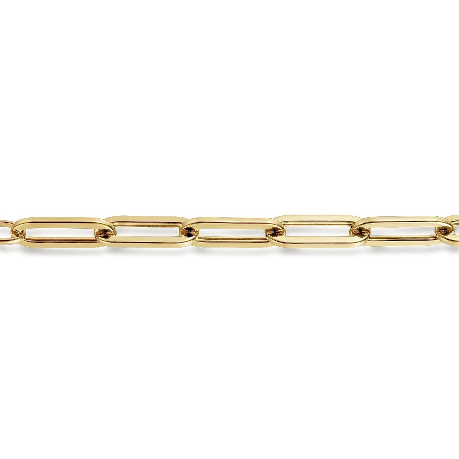 7 inch 14K Yellow Gold Hollow Paperclip Chain Bracelet TB4678Y4JJJ - Dejaun Jewelers